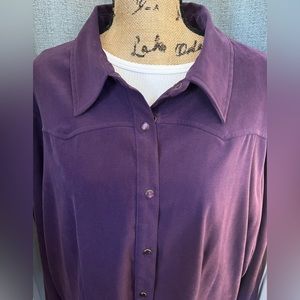 Denim &Co Purple Shacket